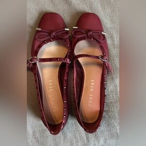 Gianni Bini Burgundy Studded Ballet flats